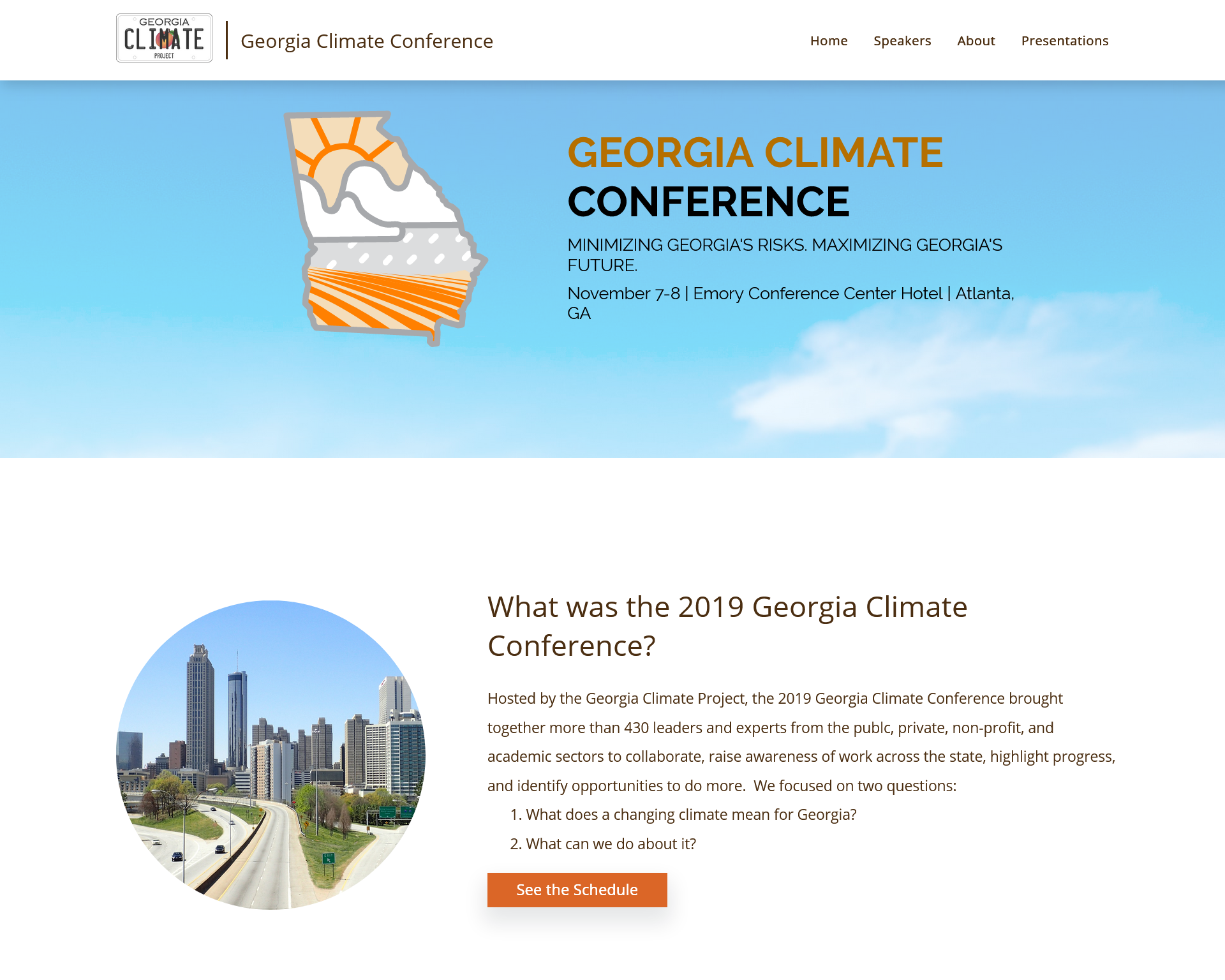 Georgia Climate Conference website screenshot